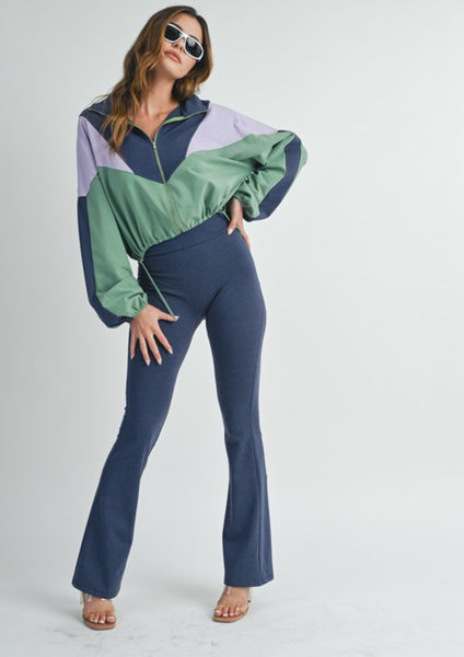 Crop jacket flare set (Lavender)