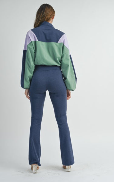 Crop jacket flare set (Lavender)